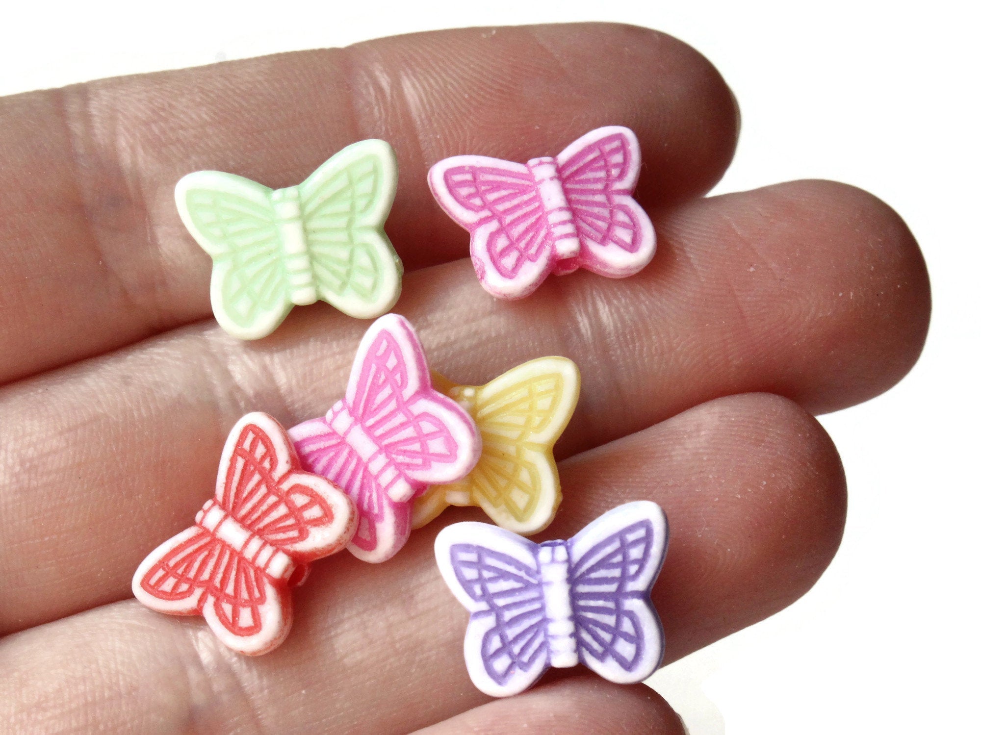 100 14mm Mixed Color Butterfly Beads Plastic Butterflies Loose Acrylic Moth Beads Animal Beads by Smileyboy | Michaels